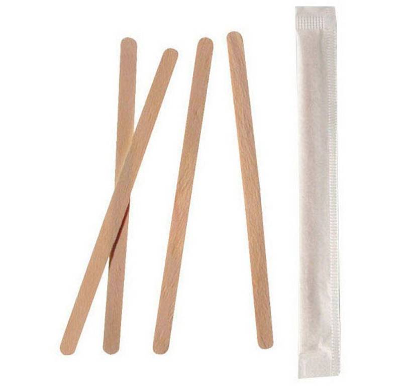 PAPSTAR Einwegbesteck-Set PAPSTAR 87858 Rührstäbchen Holz "pure" einzeln geh von PAPSTAR