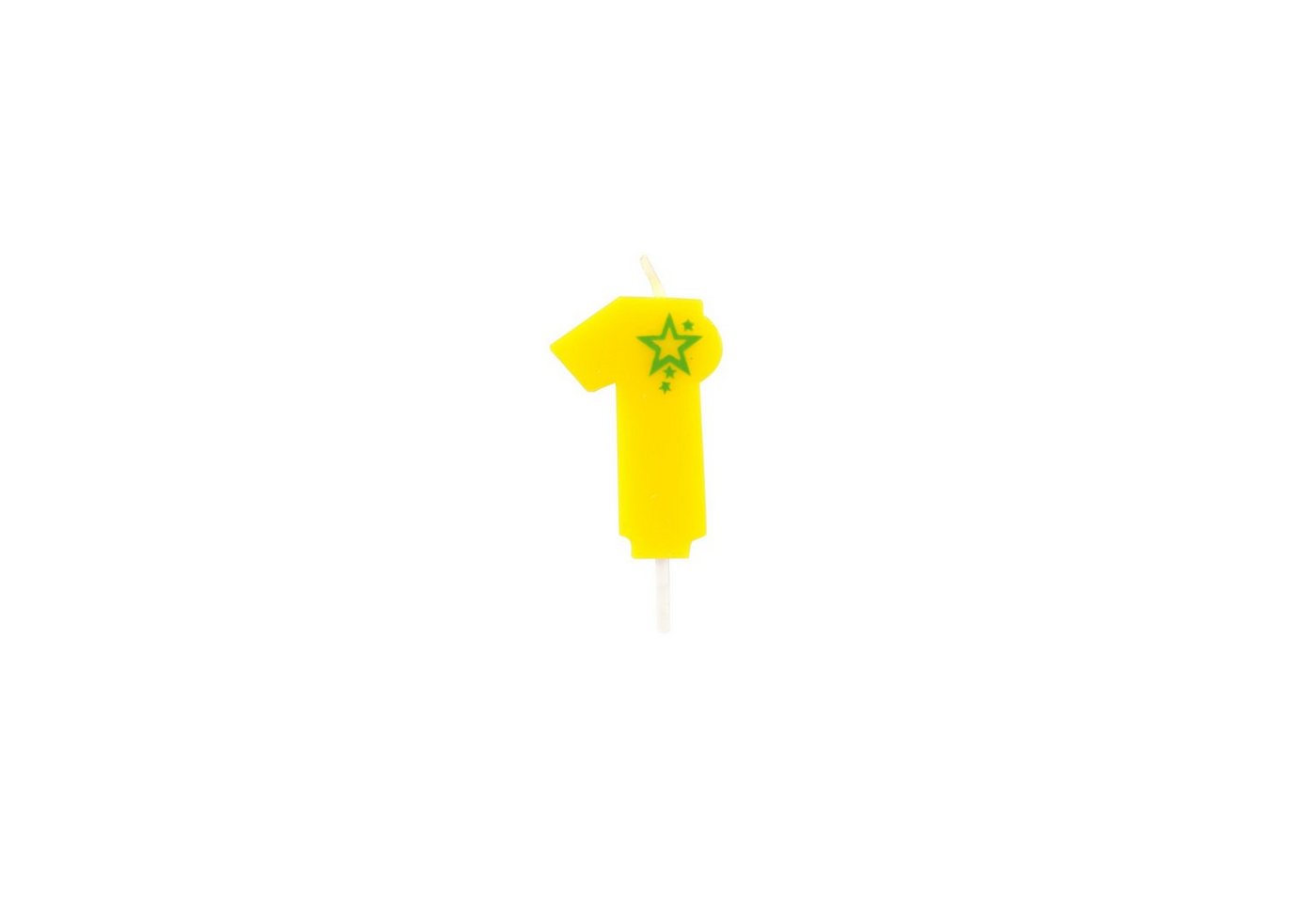 PAPSTAR Geburtstagskerze Zahlenkerze, Mini 6,8 cm gelb "1" von PAPSTAR