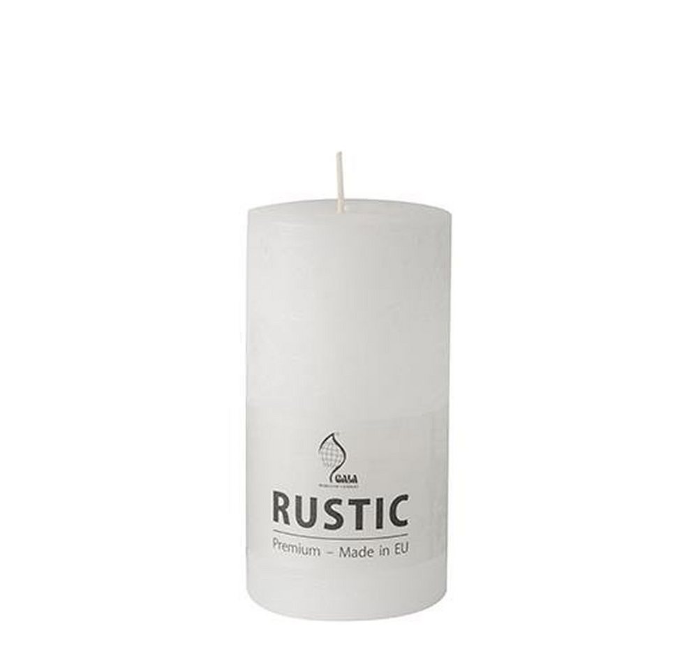 PAPSTAR Formkerze Zylinderkerze Ø 68 mm · 130 mm weiss "Rustic" durchgefärbt von PAPSTAR