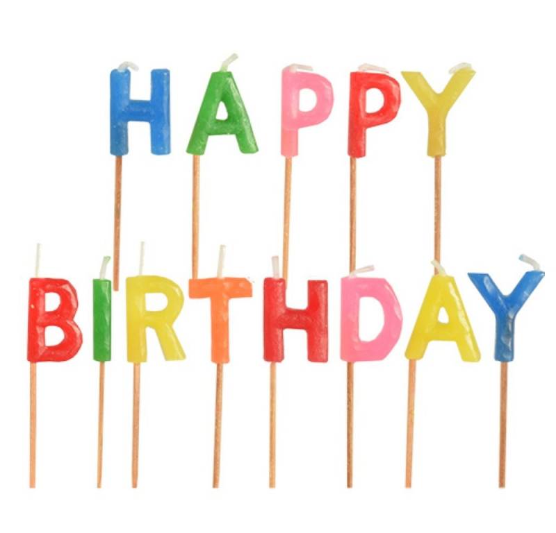 PAPSTAR Geburtstagskerze Buchstabenkerzen-Set 8 cm "Happy Birthday" von PAPSTAR
