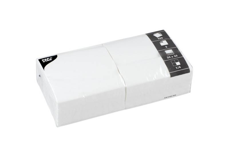 PAPSTAR Geschirr-Set Serviette 14486 33x33cm 2lagig weiß 250 Stück (4 Stück) von PAPSTAR