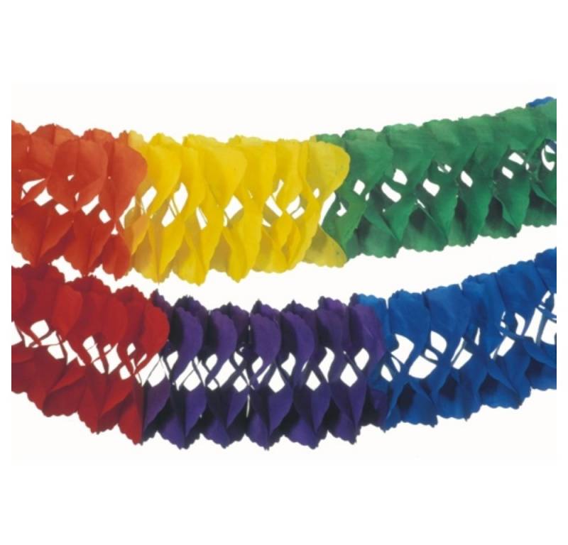 PAPSTAR Girlande Großraumgirlande, Papier Ø 25 cm · 10 m "Rainbow" schwer entflammbar von PAPSTAR