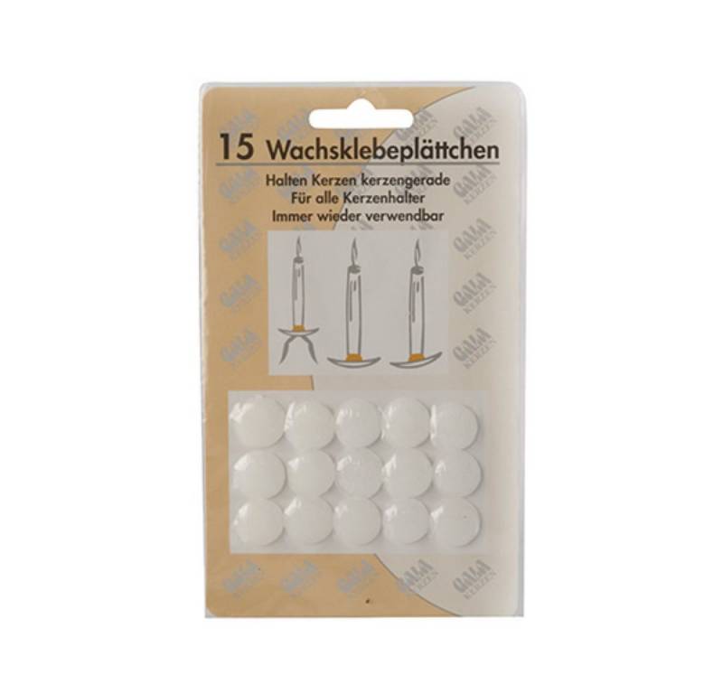 PAPSTAR Kerzenständer 15 Wachsklebeplättchen Ø 15 mm weiss von PAPSTAR