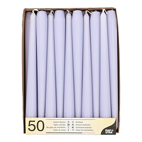 Papstar Leuchterkerzen Ø 2,2 cm, 25 cm flieder 89146 Spitzkerzen Stabkerzen Halterkerzen, 100 Stück Papstar Leuchterkerzen Ø 2,2 cm, 25 cm flieder 89146 Spitzkerzen Stabkerzen Halterkerzen, 100 Stück von PAPSTAR