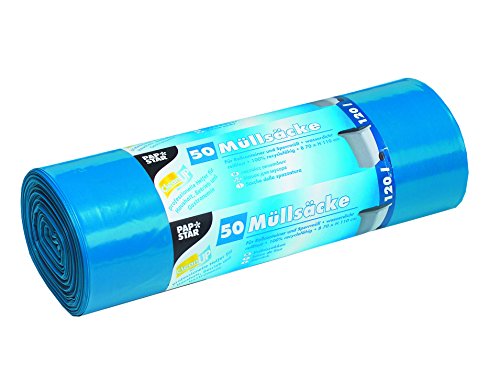 PAPSTAR Müllsäcke, LDPE-Folie, blau, 11 x 37 x 11 cm von PAPSTAR