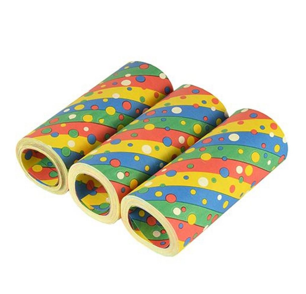 PAPSTAR Luftschlange 3 Rollen Riesenluftschlange CONFETTI 1,4cm breit von PAPSTAR