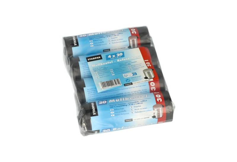 PAPSTAR Papierkorb Müllbeutel 12397 60x50cm 30l LDPE grau 4x20 Stück (5 Stück) von PAPSTAR