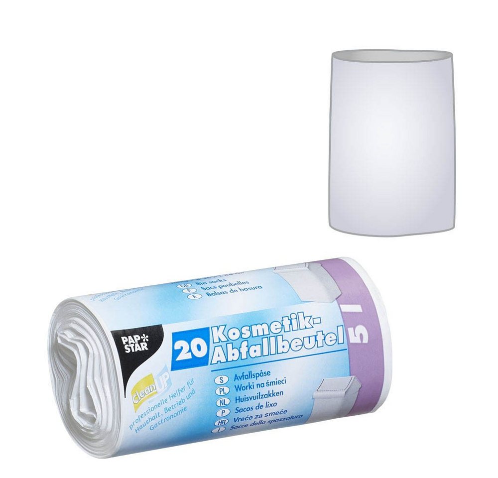PAPSTAR Papierkorb PAPSTAR 12057 Mülleimerbeutel LDPE 5 Liter weiß von PAPSTAR