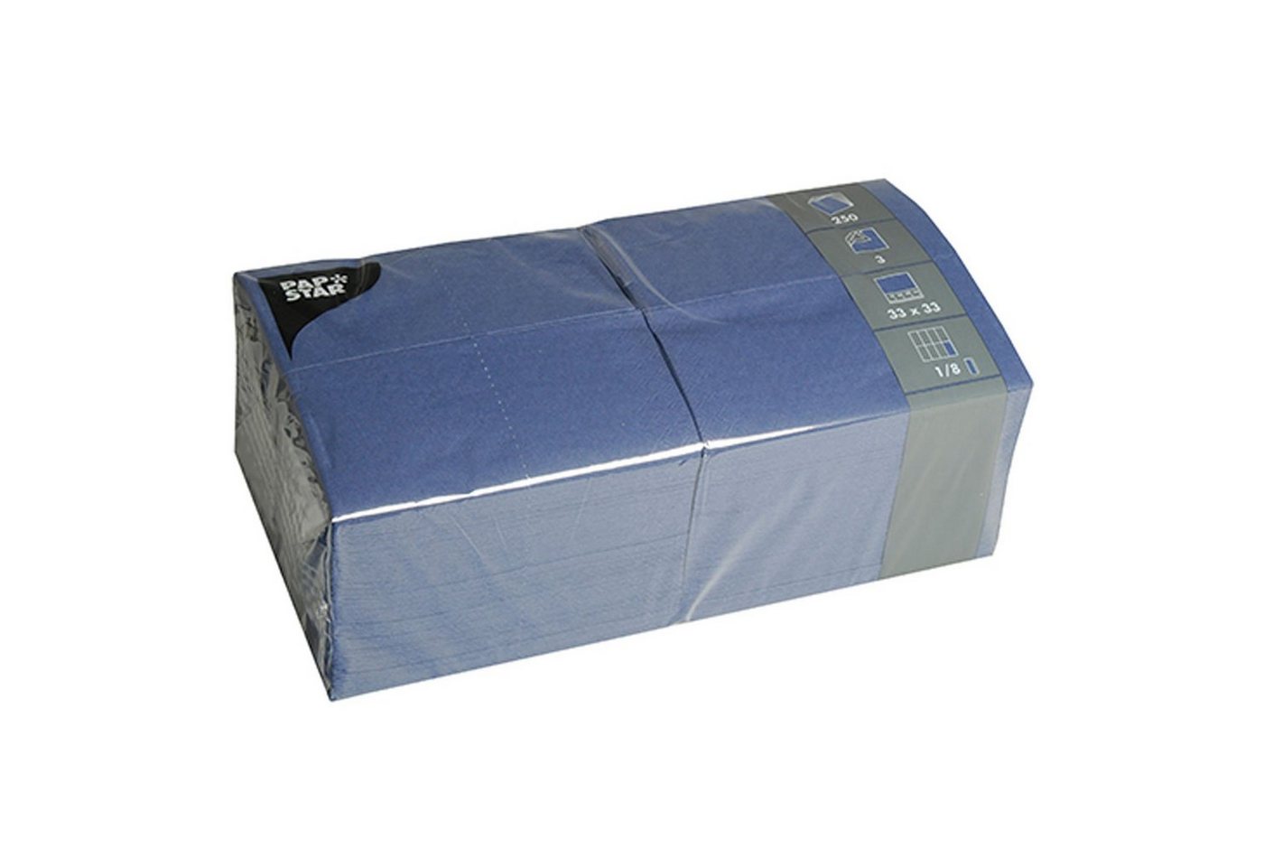 PAPSTAR Papierserviette 1000 Stück Servietten, dunkelblau 3-lagig 1/8-Falz 33 x 33 cm von PAPSTAR