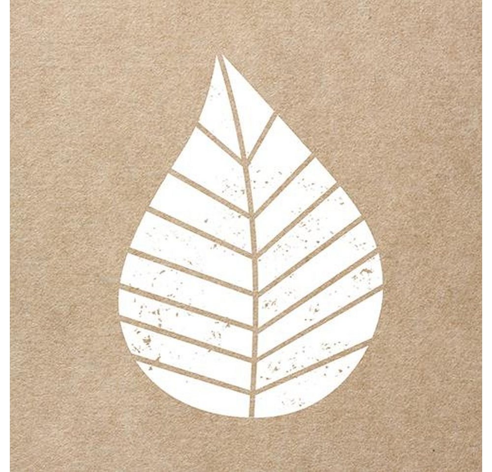 PAPSTAR Papierserviette 20 Servietten, 3-lagig 1/4-Falz 33 cm x 33 cm natur Graphic Leaves"" von PAPSTAR