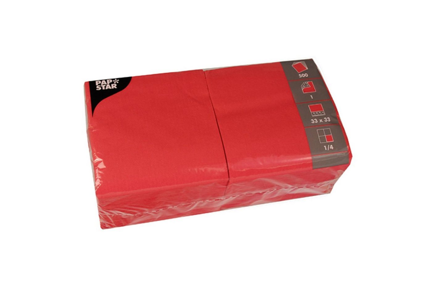 PAPSTAR Papierserviette 5000 Stück Servietten, rot 1-lagig 1/4-Falz 33 x 33 cm von PAPSTAR