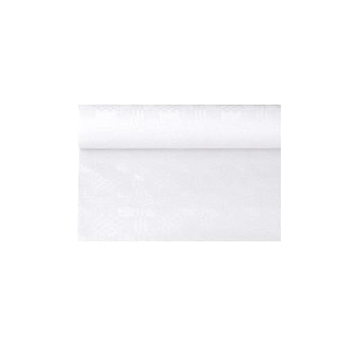PAPSTAR Papiertischtuch mit Damastprägung 6 m x 1,2 m Weiss 85467 Papiertischdecke Papiertischtuch Einwegtischdecke Tischtuchpapier von PAPSTAR