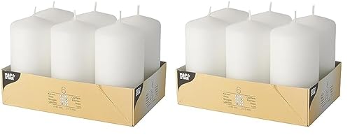 PAPSTAR Pappstar Stumpenkerzen weiß, 60 x 115mm (6 Stück) (Packung mit 2) von PAPSTAR