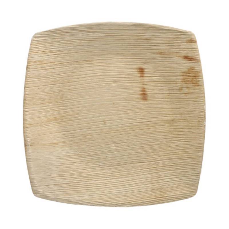 PAPSTAR Pappteller 25 Teller, Palmblatt "pure" 20 cm x 20 cm natur "QUADRATO" von PAPSTAR