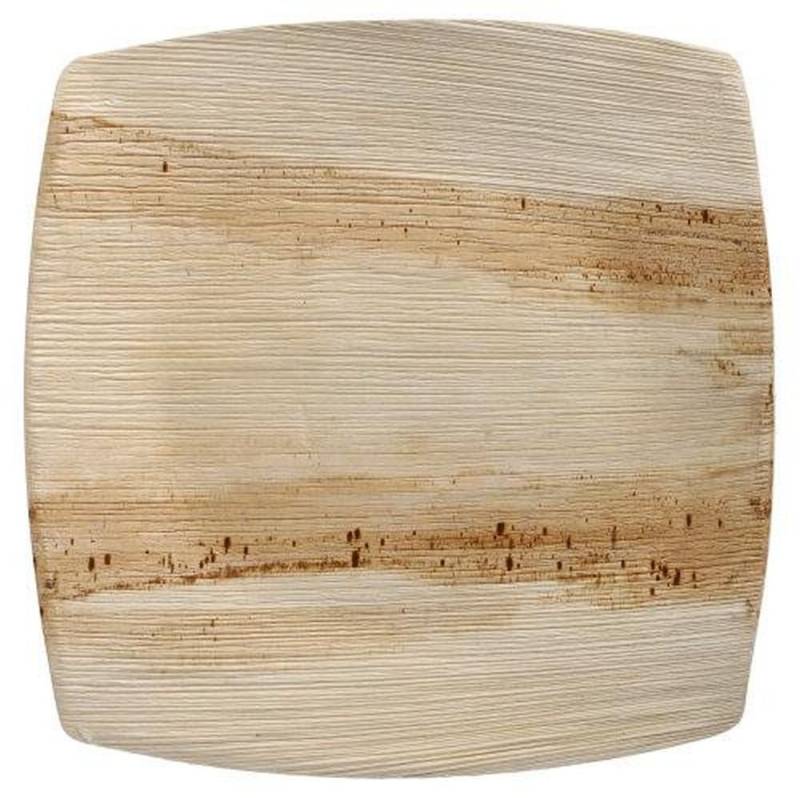 PAPSTAR Pappteller 25 Teller, Palmblatt "pure" 26 cm x 26 cm natur "QUADRATO" von PAPSTAR