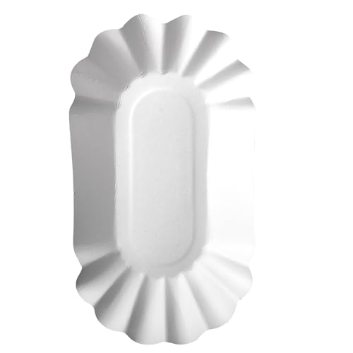 Papstar 250 Schalen, Pappe "pure" oval 10,5 cm x 20 cm x 3,5 cm weiss von PAPSTAR