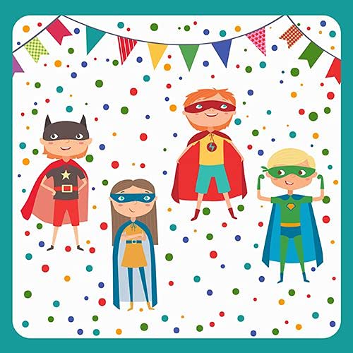 Papstar Servietten, 3-lagig 1/4-Falz 33 cm x 33 cm "Superhero" 87730 Dekorservietten Geburtstag Superheld, 20 Stück von PAPSTAR