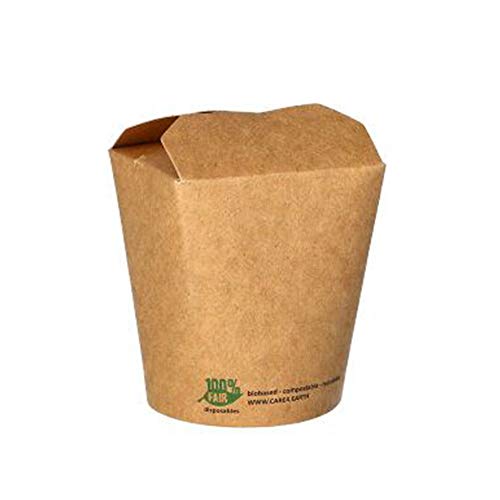 PAPSTAR Snackbox Pure, eckig, 230 ml, braun aus FSC-zertifiziertem Frischfaserkarton, mit Bio - 1 Stück (87268) von PAPSTAR