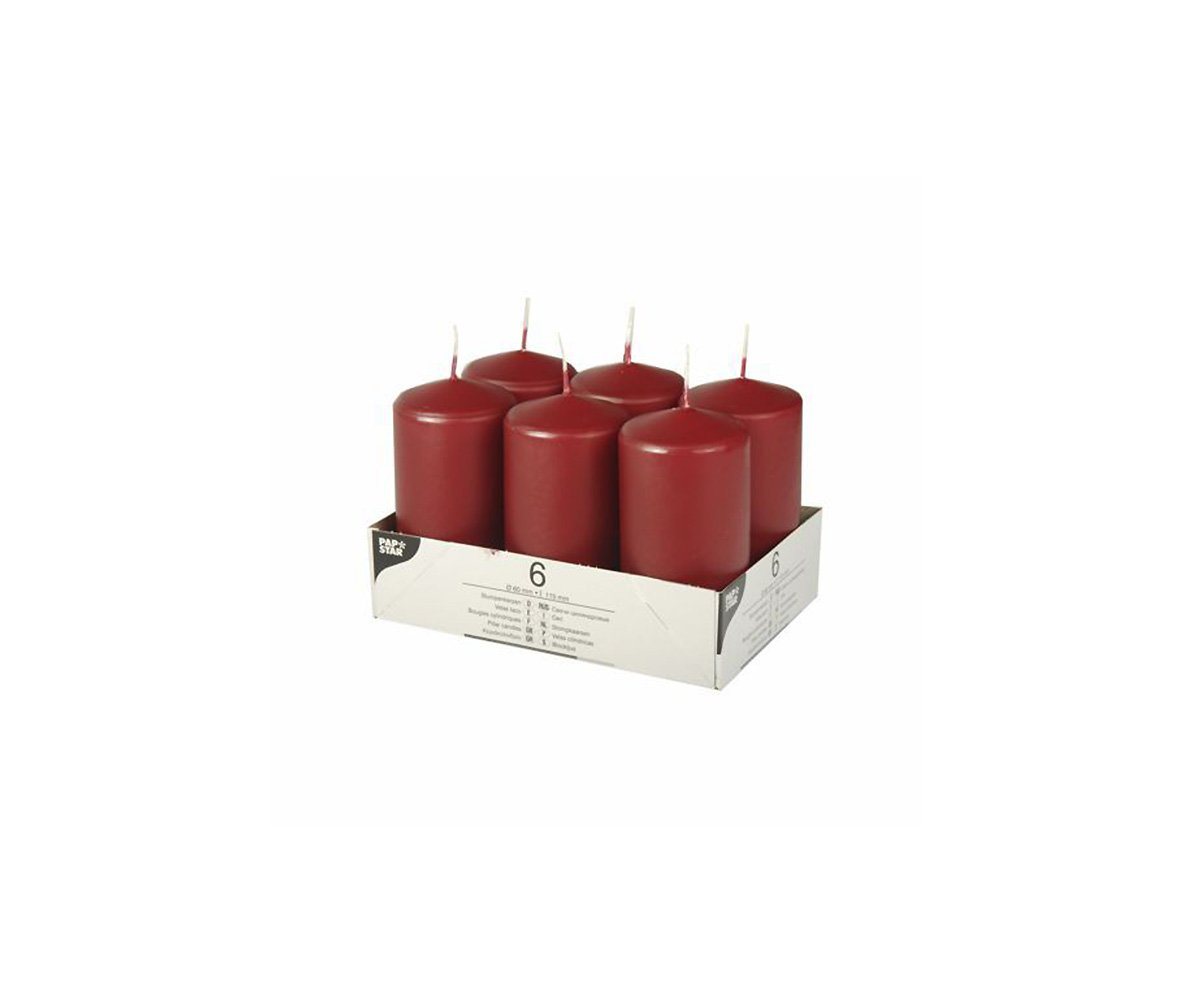 PAPSTAR Stumpenkerze, Stumpenkerzen Ø 60mm / 115mm (6St) von PAPSTAR