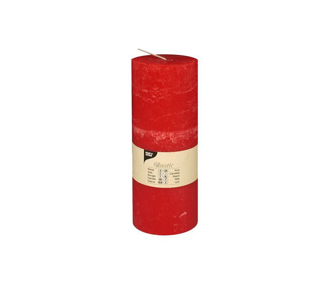 PAPSTAR Stumpenkerze, Zylinderkerze Ø 70 mm · 190 mm "Rustic" (6St) von PAPSTAR