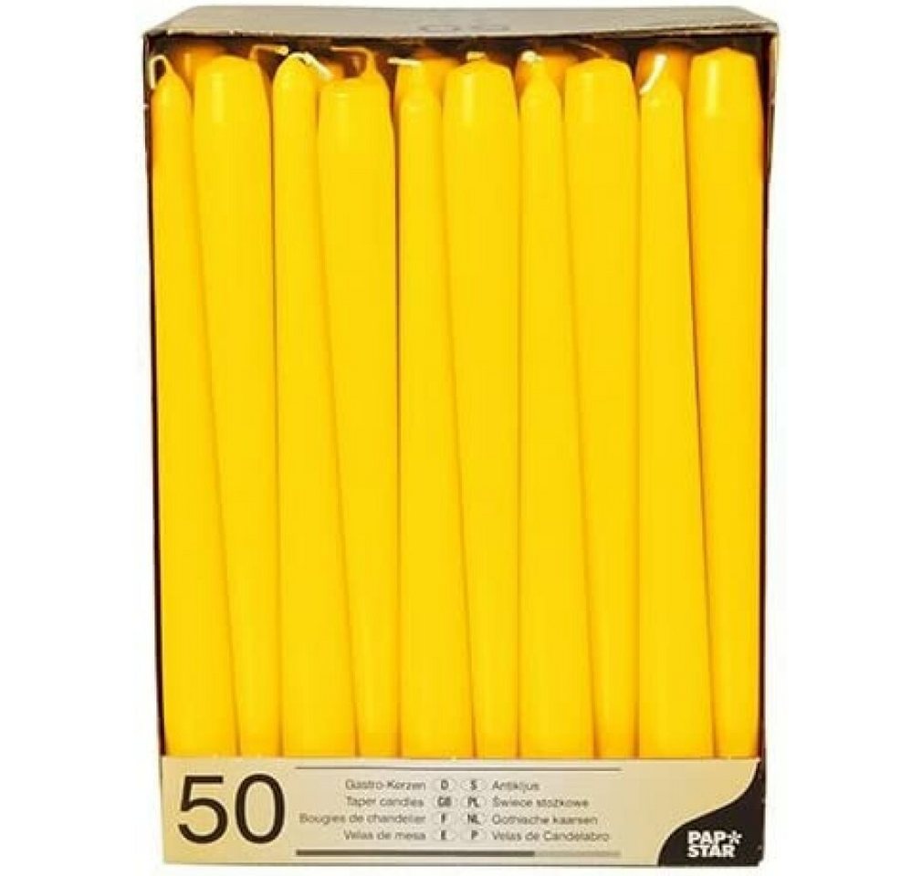 PAPSTAR Stumpenkerze 17970 50 Candles Diameter 2.2 X 25 Cm Yellow von PAPSTAR