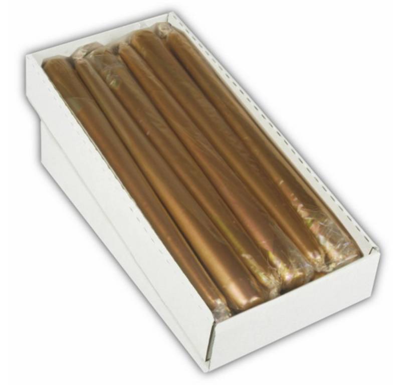 Starpak Tafelkerze Leuchterkerze Ø 2,2 cm · 25 cm gold einzeln cellophaniert von Starpak