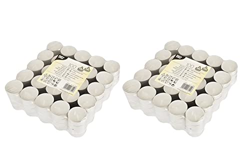 PAPSTAR Teelichter/13302 Ø 39 mm weiß Paraffin Inhalt (2 Packungen) von PAPSTAR