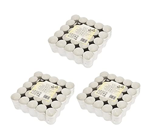 PAPSTAR Teelichter/13302 Ø 39 mm weiß Paraffin Inhalt (3Packungen) von PAPSTAR