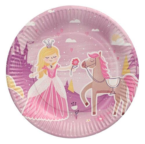 PAPSTAR Teller, Pappe rund Ø 23 cm Fairytale Princess 88583 Pappteller Einwegteller Märchenprinzessin, 10 Stück von PAPSTAR