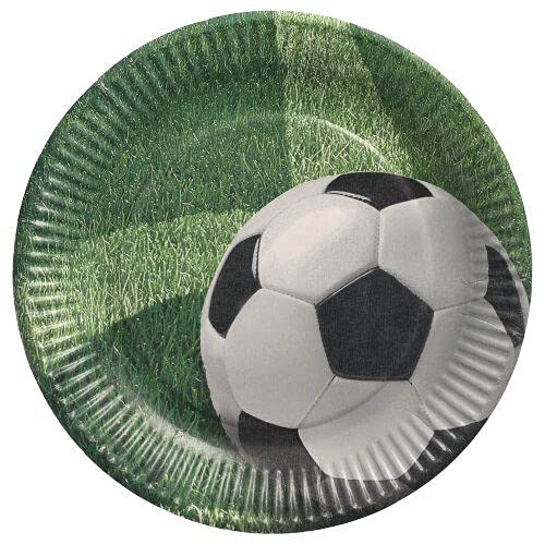 PAPSTAR Teller, Pappe rund Ø 23 cm Football 88579 Pappteller Einwegteller Fußball, 10 Stück von PAPSTAR