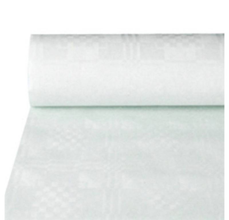 PAPSTAR Tischdecke Papiertischtuch mit Damastprägung 50 m x 1 m weiss von PAPSTAR