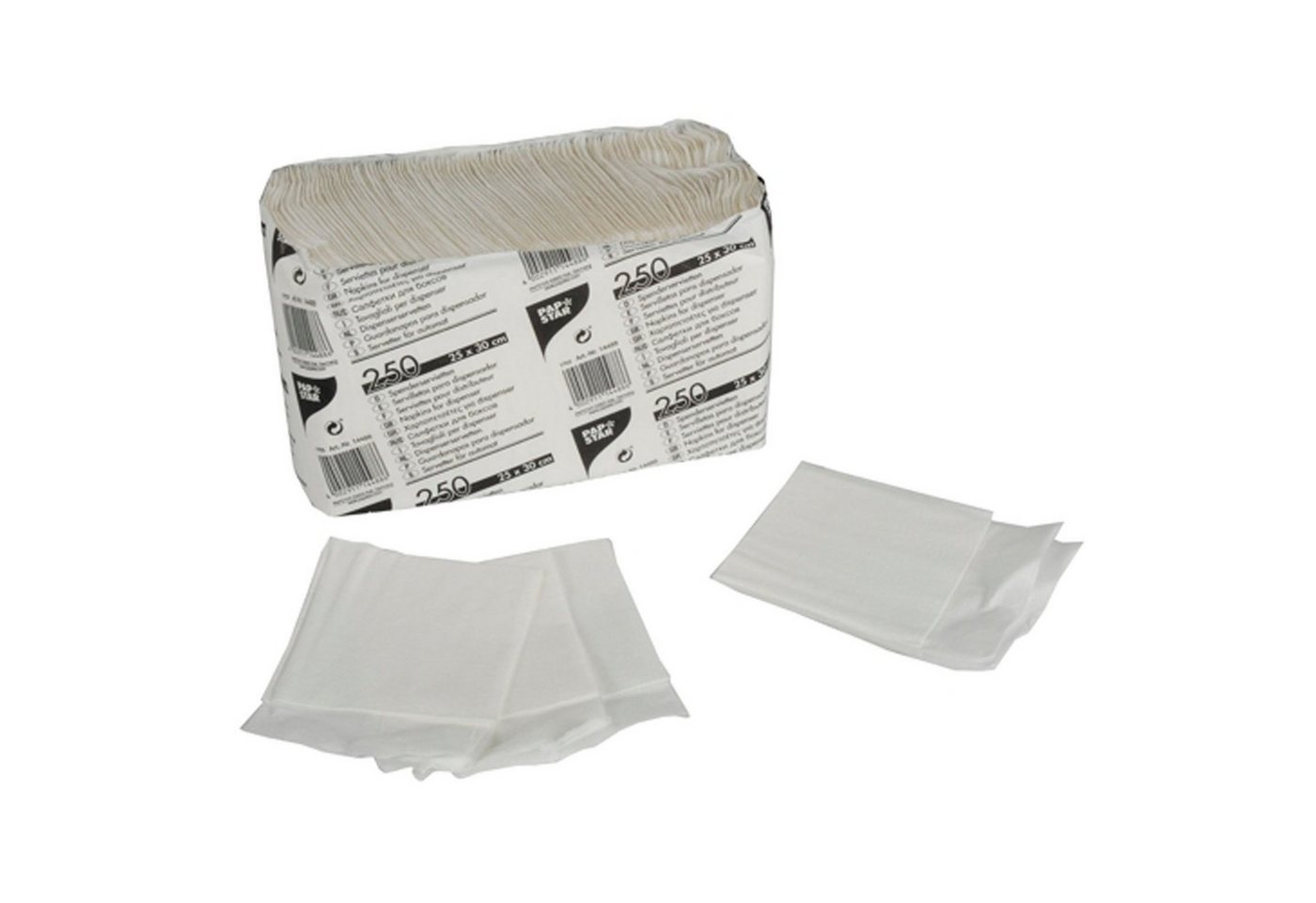 PAPSTAR Papierserviette 8000 Stück Spenderservietten, weiss 1-lagig 25 x 30 cm von PAPSTAR