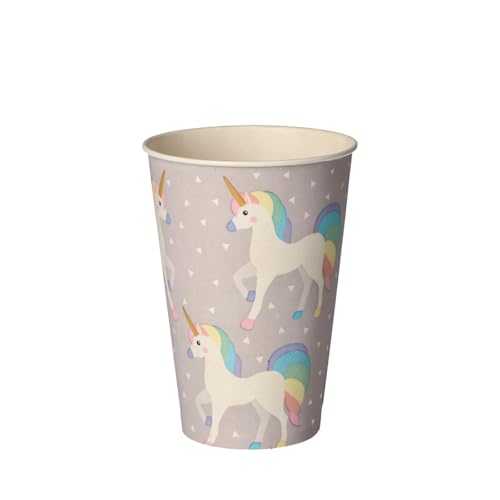 PAPSTAR Trinkbecher, Pappe 0,2 l Ø 7 cm, 9,7 cm Unicorn 88649 Pappbecher Einwegbecher Einhorn, 10 Stück von PAPSTAR