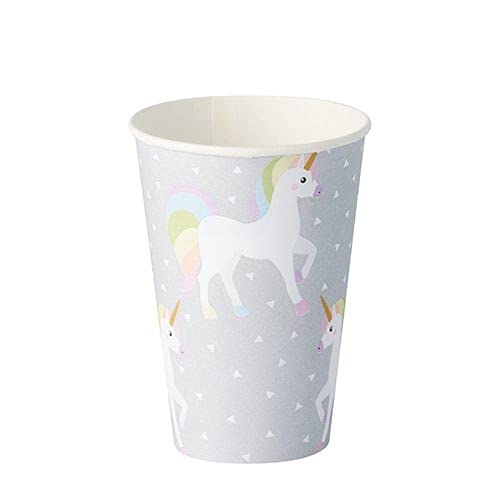 PAPSTAR Trinkbecher, Pappe 0,2 l Ø 7 cm, 9,7 cm Unicorn 88649 Pappbecher Einwegbecher Einhorn, 140 Stück von PAPSTAR