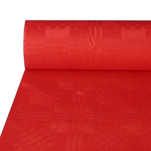 Papiertischdecke Damasttischtuch 50 m x 1 m Damast Tischtuch Tischdecke Papiertischtuch (rot) von PAPSTAR