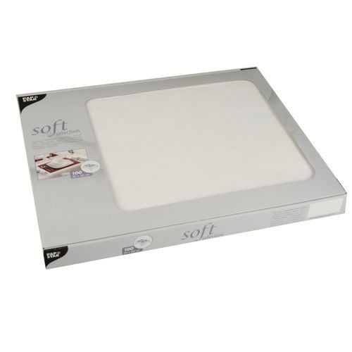 Papstar, 100 Tischsets, stoffähnlich, Vlies "soft selection" 30 cm x 40 cm weiss, #82325 von PAPSTAR