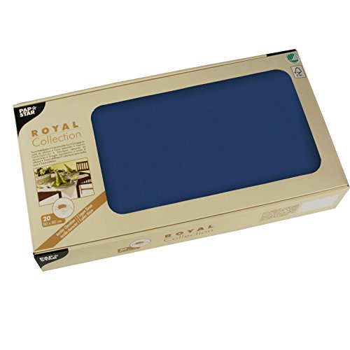 Papstar, 20 Mitteldecken, Tissue "ROYAL Collection" 80 cm x 80 cm dunkelblau, #81893 von PAPSTAR