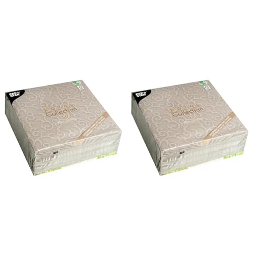 Papstar, 50 Servietten "ROYAL Collection" 1/4-Falz 40 cm x 40 cm grau "Casali", #84889 (Packung mit 2) von PAPSTAR