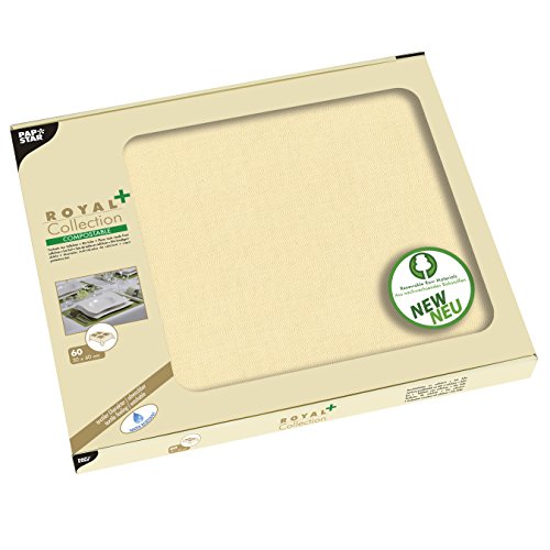 Papstar, 60 Tischsets, stoffähnlich, PV-Tissue "ROYAL Collection Plus" 30 cm x 40 cm champagner, #85782 von PAPSTAR