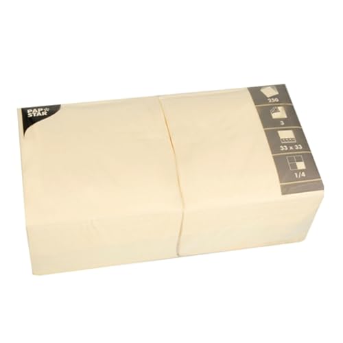 Papstar 1 Karton = 4x250 Servietten, 3-lagig 1/4-Falz 33 cm x 33 cm creme 12478 Papstar 1 Karton = 4x250 Servietten, 3-lagig 1/4-Falz 33 cm x 33 cm creme 12478 von PAPSTAR