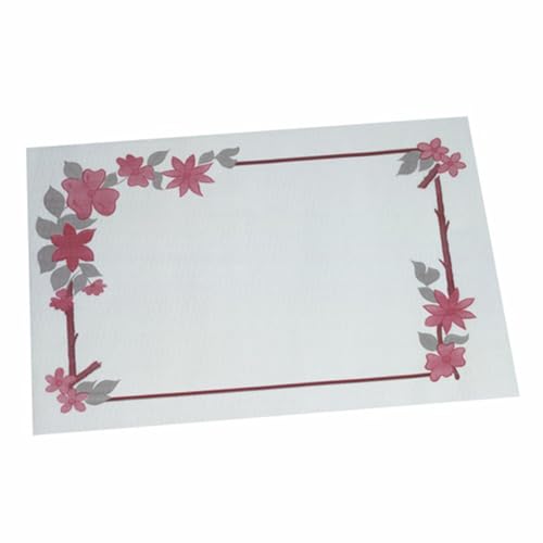 Papstar 1 Karton = 4x250 Tischsets, Papier eckig 30 cm x 40 cm Weiss Blumenranke 12557 von PAPSTAR