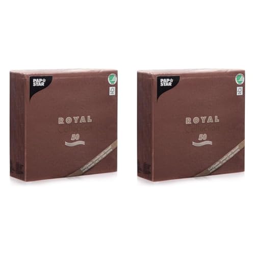 Papstar 10821 50 Servietten "Royal Collection" 1/4-Falz 40 x 40 cm, braun (Packung mit 2) von PAPSTAR