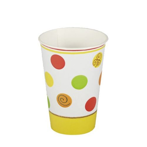 Papstar 11289 Trinkbecher 1-Karton 14 x 10 Stück, Pappe 0.2 Liter, ø 7 - 9.7 cm "Balls" von PAPSTAR