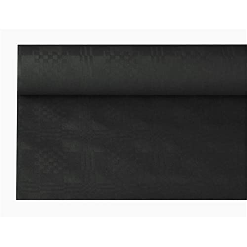 Papstar 11351 Papiertischtuch mit Damastprägung 8 m x 1,2 m, schwarz von PAPSTAR