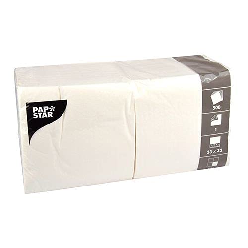 Papstar 12391 Servietten, Tissue, weiß, 33x33 cm, 2500 Stück von PAPSTAR