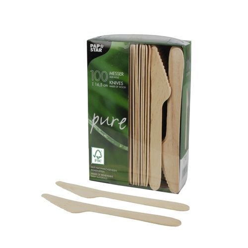 PAPSTAR Messer Holz Pure 10x100Stück von PAPSTAR