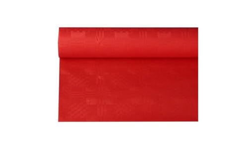 Papstar Papiertischtuch / Tischtuchrolle mit Damastprägung, rot (1 Stück), 8 x 1.2 m, einfaches Zuschneiden, für Haushalt oder jegliche Outdoor-Events, #18598 von PAPSTAR