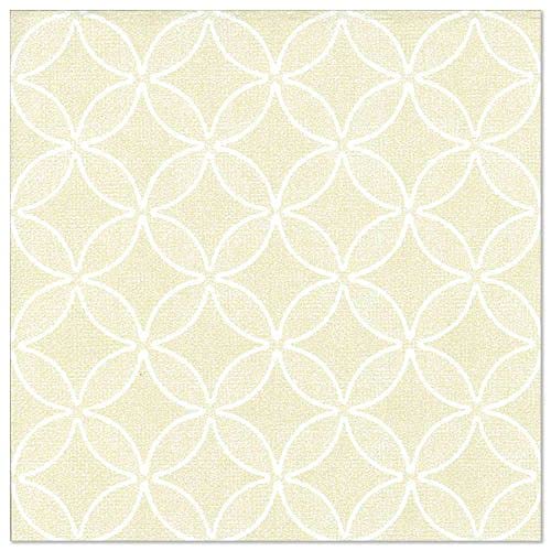 Papstar Servietten "ROYAL Collection" 1/4-Falz 40 cm x 40 cm champagner "Circle Flowers" 88522 Premiumservietten Ornaments Muster stoffähnlich gute Faltbarkeit, 50 Stück von PAPSTAR