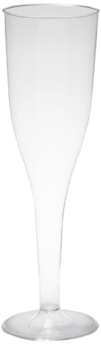 Papstar Stiel-Gläser für Sekt / Sektgläser (10 Stück) aus glaskar gespriztem Kunststoff, Füllinhalt 0.1 l, Durchmesser 5.1 cm, Höhe 17 cm, mit Füllstrich (bei 0.1 l) #12194 von PAPSTAR