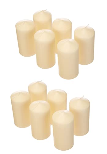 Papstar Stumpenkerzen/Säulenkerzen creme, (12 Stück), Abmessungen 6 x 11.5 cm, für Haushalt, Feiern und Gastronomie, Brenndauer: ca. 24 Stunden (12 Kerzen) von PAPSTAR